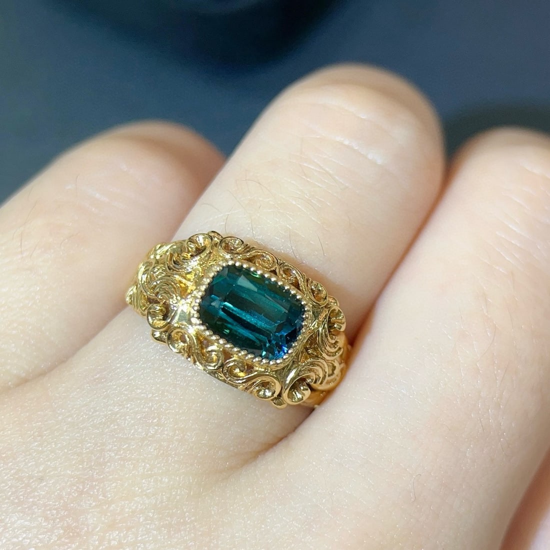 14k Gold 2.01 Ct Natural Tourmaline Ring - 4