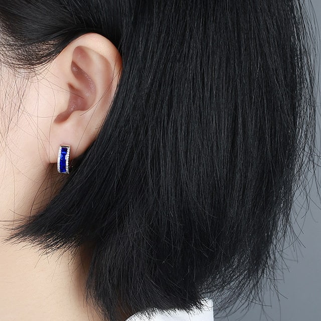 14k Gold 1.57 Ctw Natural Sapphire & Diamond Earrings - 7