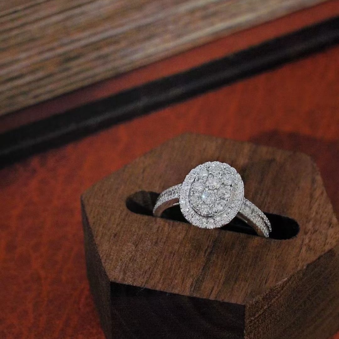 14k Gold 0.8 Ct Natural H Diamond Ring - 2