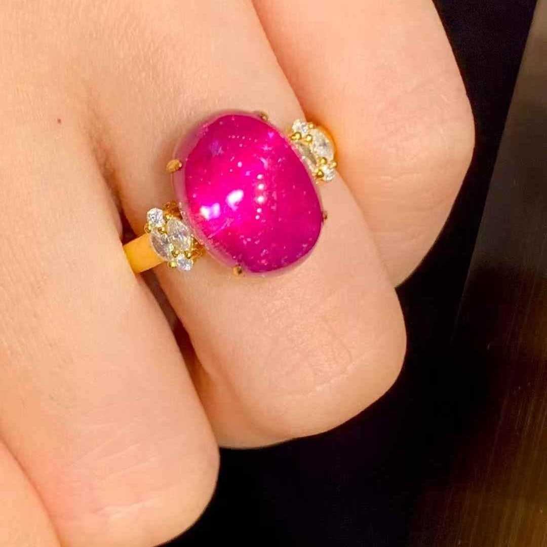 14k Gold 8.65 Ct Natural Tourmaline & Diamond Ring - 2