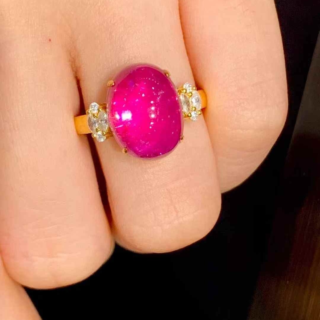 14k Gold 8.65 Ct Natural Tourmaline & Diamond Ring - 3