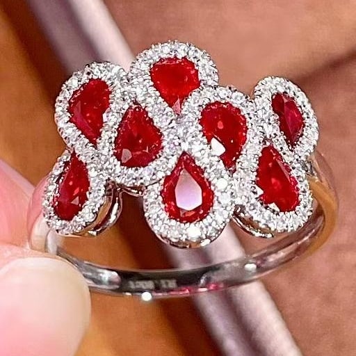 14k Gold 1.8 Ct Natural Ruby & Diamond Ring - 4