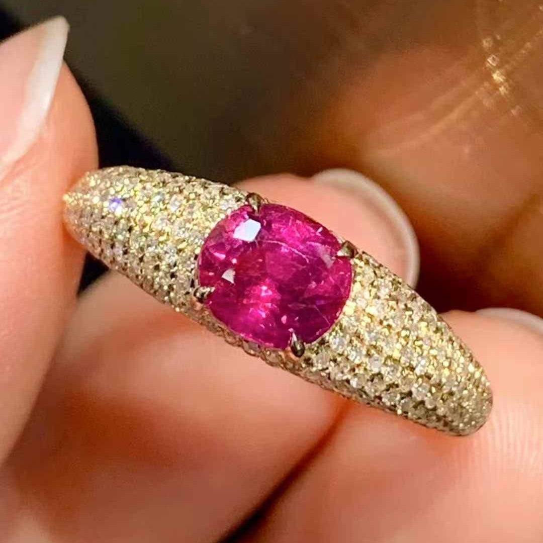 14k Gold 1.1 Ct Natural Ruby & Diamond Ring (1 of 7)