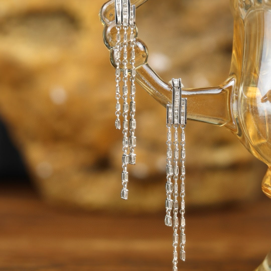 14k Gold 0.50 Ct Natural H Diamond Earrings - 5