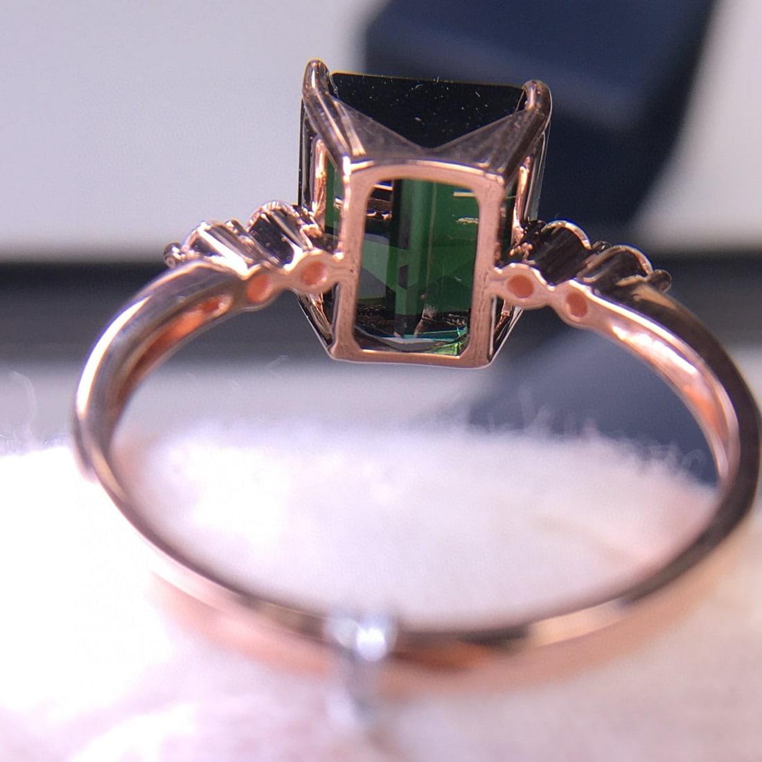 14k Gold 5.2 Ct Natural Tourmaline & Diamond Ring - 7