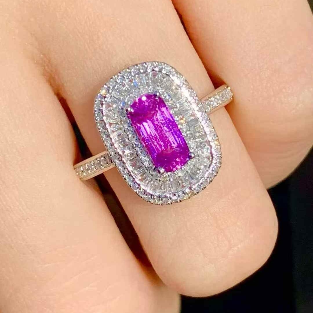 14k Gold 1.3 Ct Natural Sapphire & Diamond Ring - 2