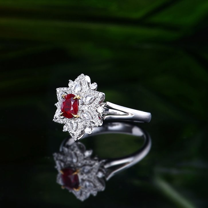 14k Gold 0.94 Ctw Natural Ruby & Diamond Ring/pendant( Without Chain ) - 4