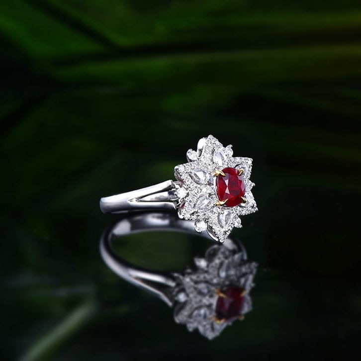 14k Gold 0.94 Ctw Natural Ruby & Diamond Ring/pendant( Without Chain ) - 5