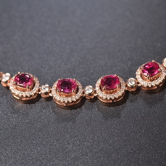 14k Gold 1.64 Ctw Natural Ruby & Diamond Bracelet - 5