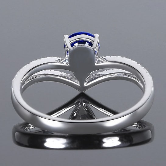 14k Gold 0.92 Ctw Natural Sapphire & Diamond Ring - 4