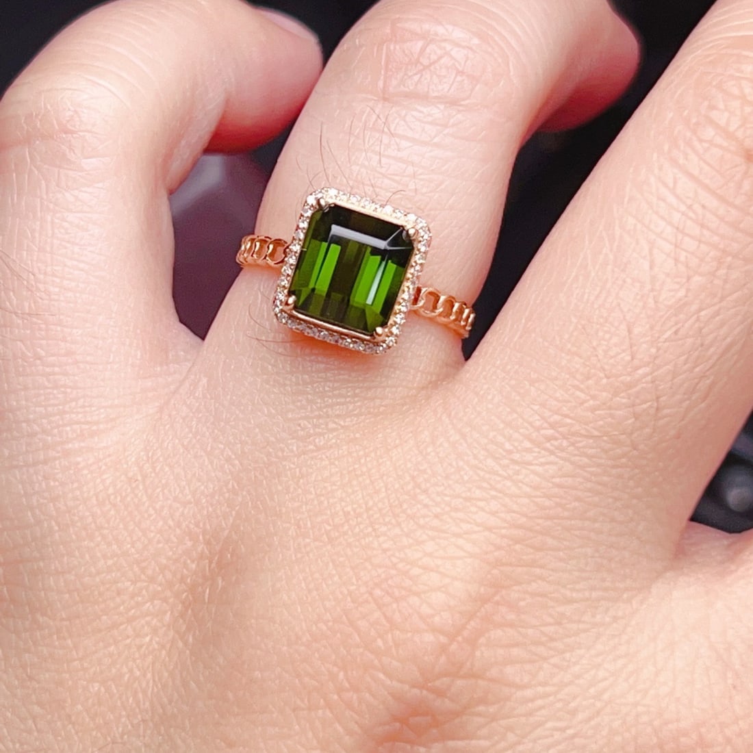 14k Gold 3.57 Ctw Natural Tourmaline & Diamond Ring - 8