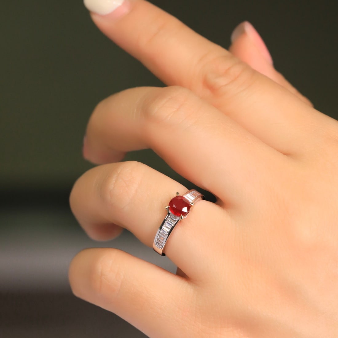 14k Gold 1.63 Ctw Natural Ruby & Diamond Ring - 4