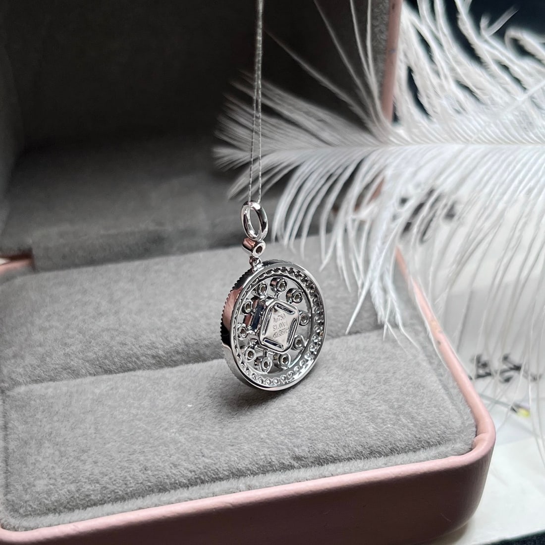 14k Gold 1.36 Ctw Vivid Blue Natural Sapphire & Diamond Pendant( Without Chain ) - 3