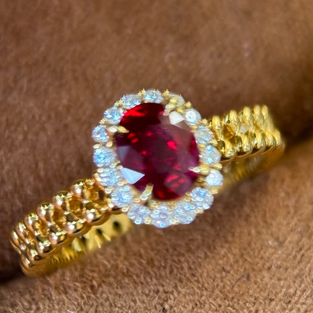 14k Gold 1.01 Ct Natural Ruby & Diamond Ring - 4