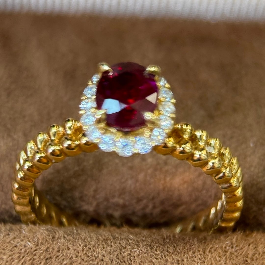 14k Gold 1.01 Ct Natural Ruby & Diamond Ring - 5