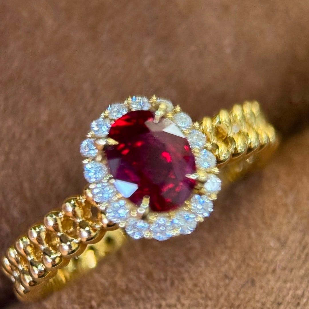 14k Gold 1.01 Ct Natural Ruby & Diamond Ring - 6
