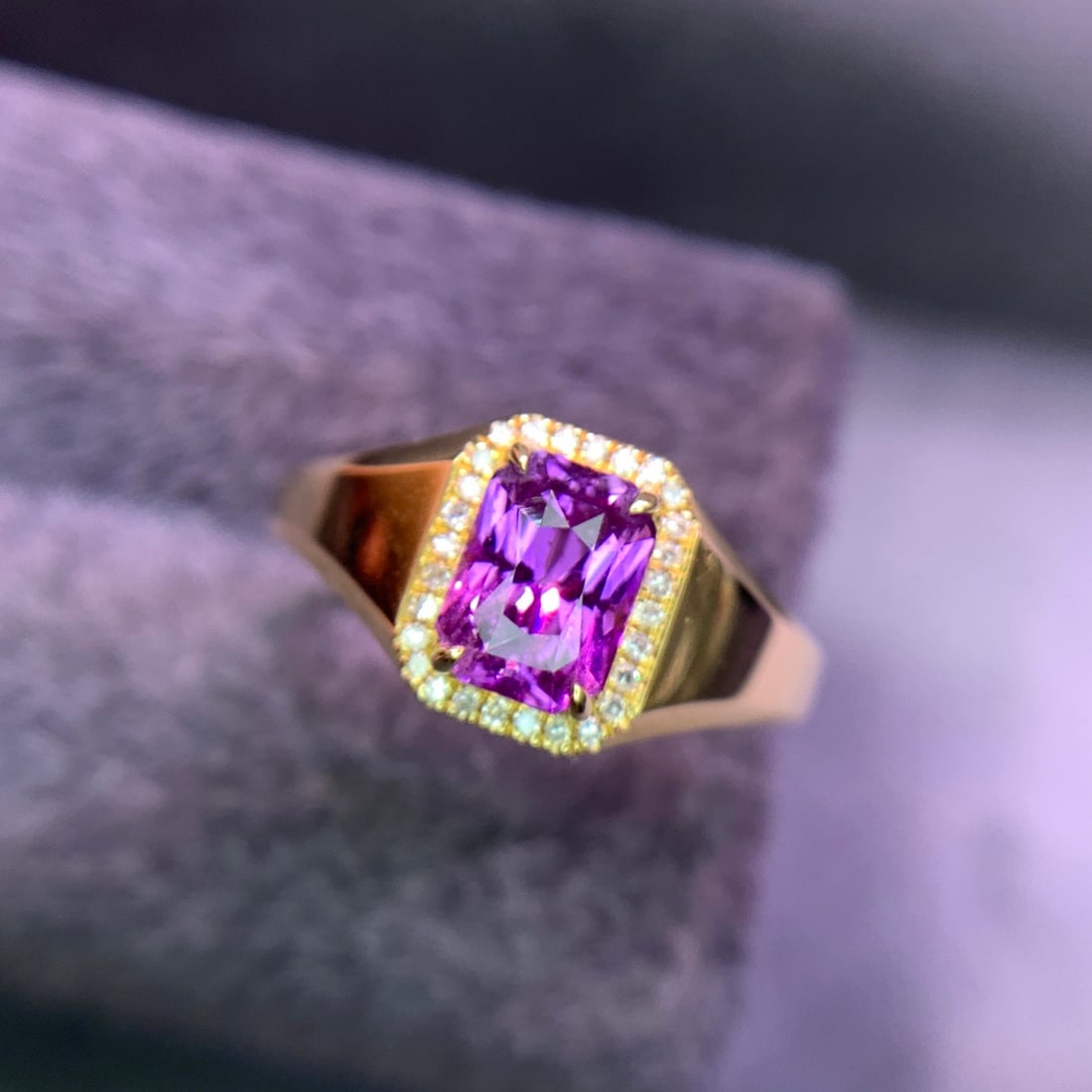 14k Gold 1.55 Ct Natural Sapphire & Diamond Ring - 2