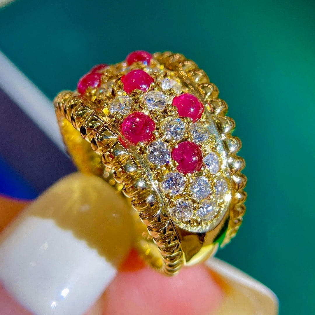 14k Gold 2.29 Ctw Natural Ruby & Diamond Ring - 2