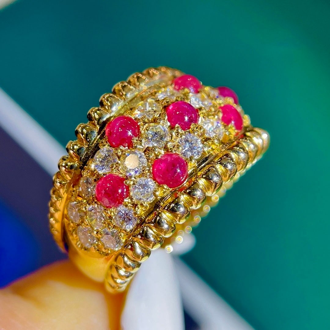 14k Gold 2.29 Ctw Natural Ruby & Diamond Ring - 3