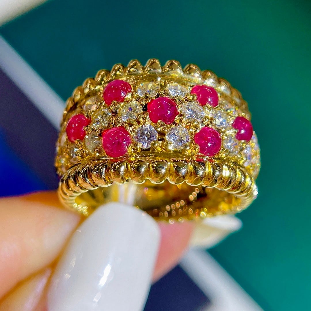 14k Gold 2.29 Ctw Natural Ruby & Diamond Ring - 4