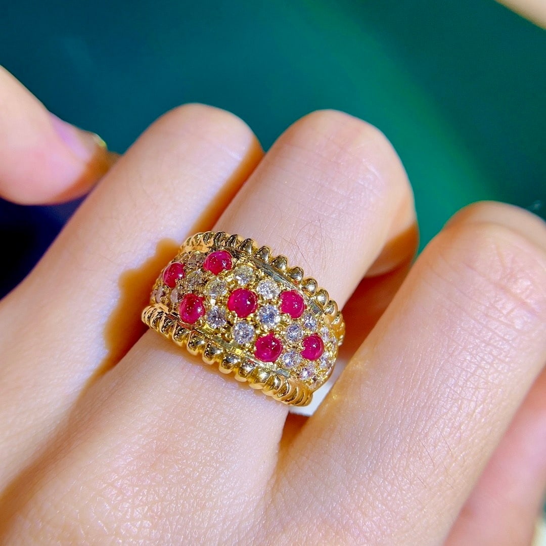 14k Gold 2.29 Ctw Natural Ruby & Diamond Ring - 8
