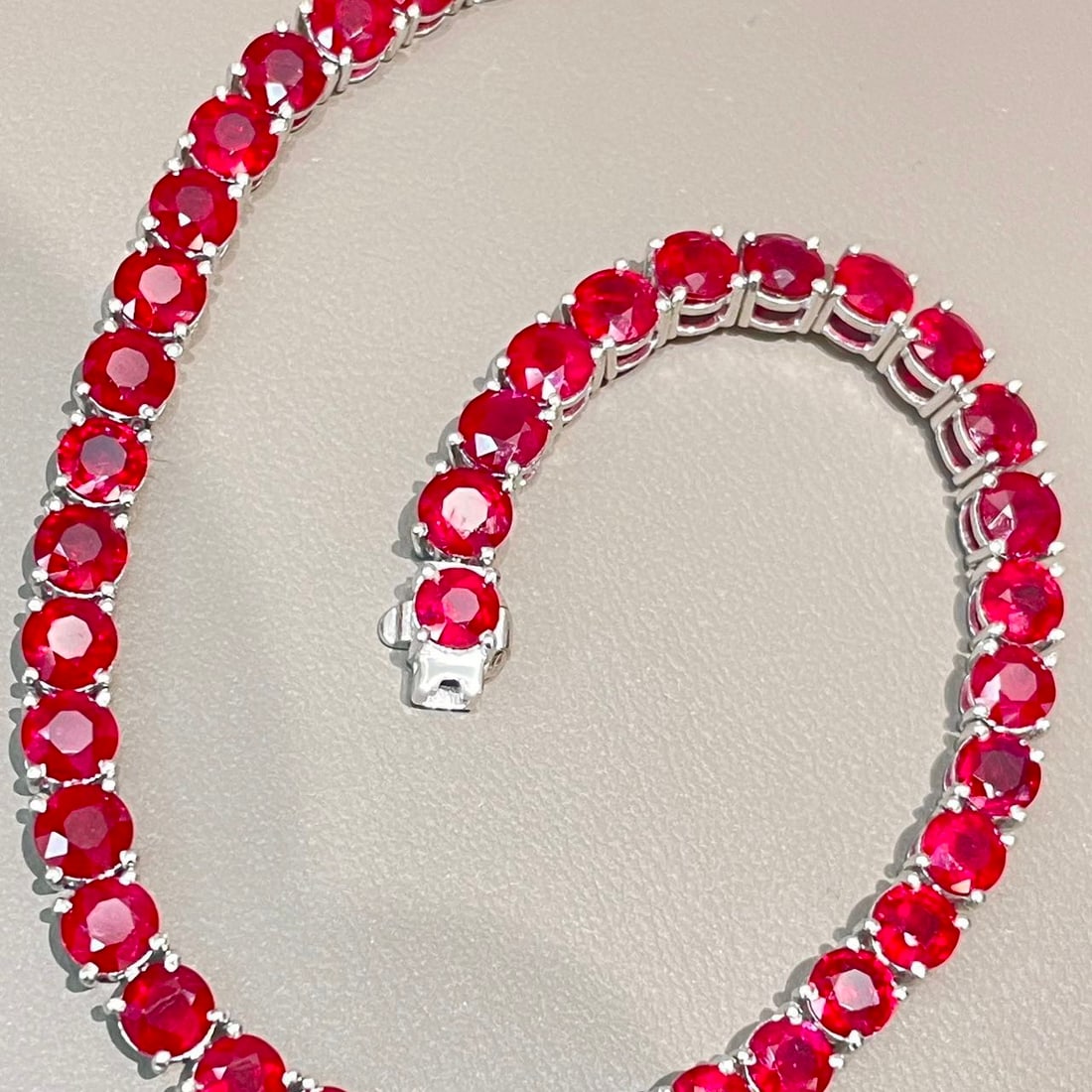 14k Gold 12.43 Ct Natural Ruby & Diamond Bracelet (1 of 7)