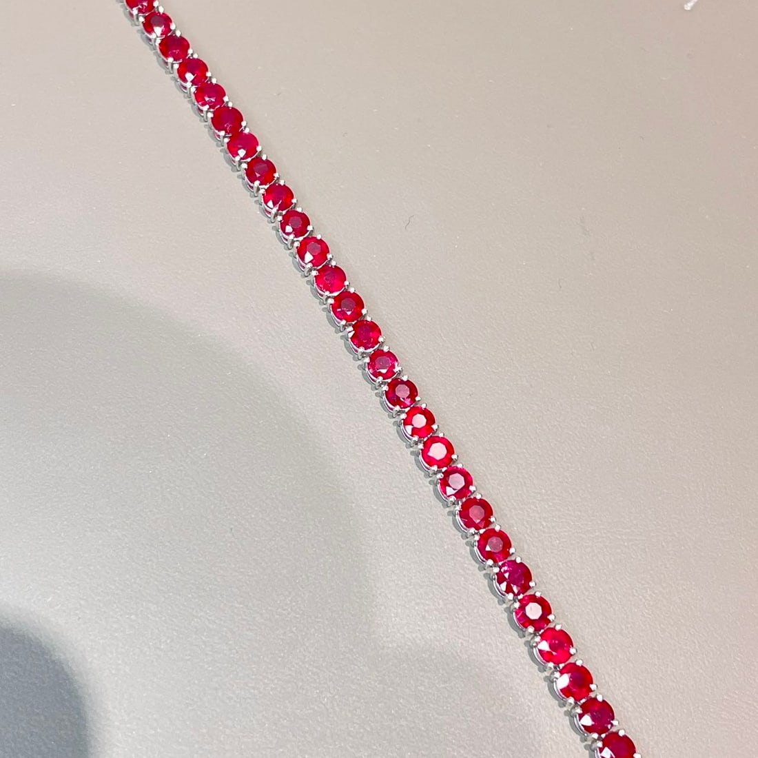 14k Gold 12.43 Ct Natural Ruby & Diamond Bracelet - 3