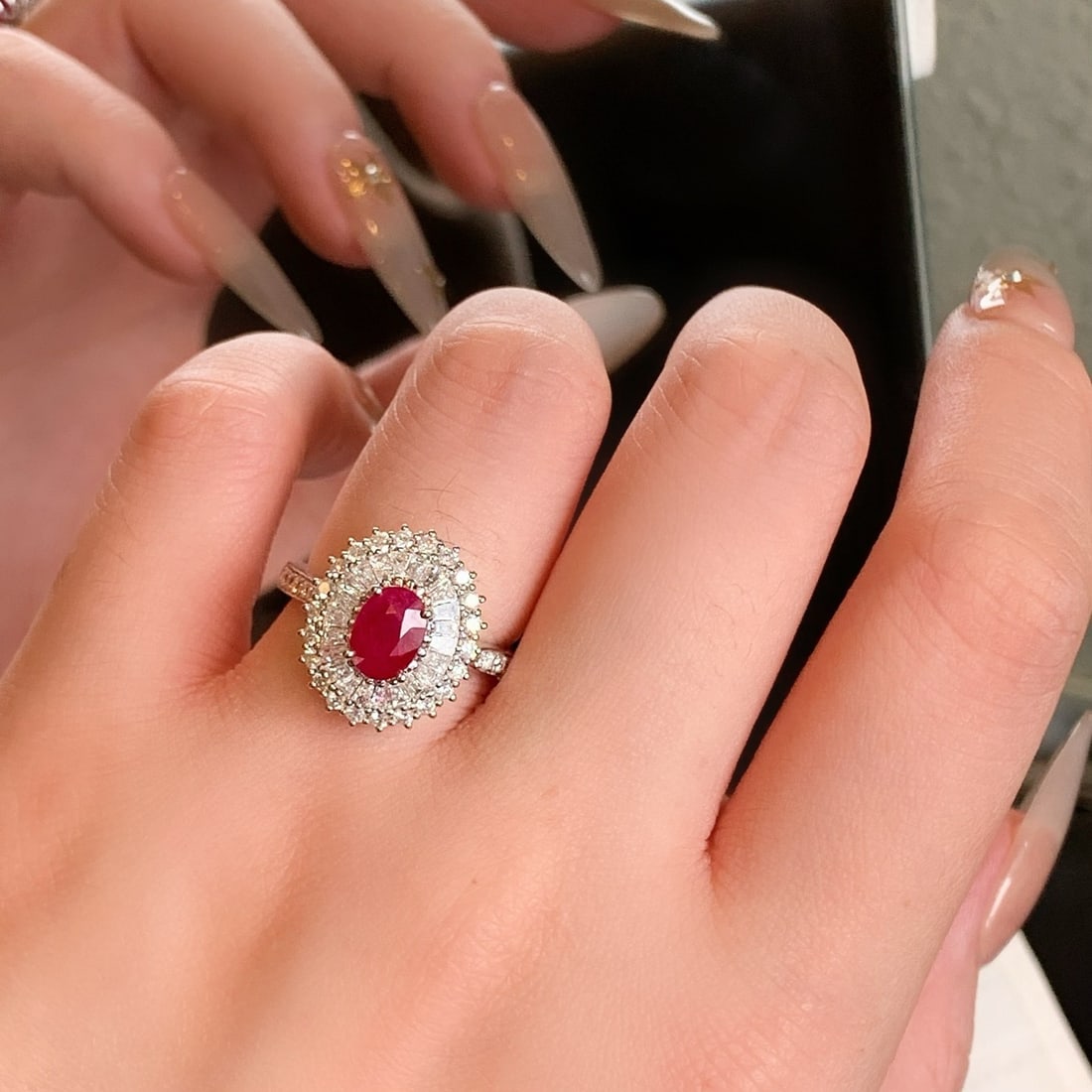 14k Gold 2.49 Ctw Vivid Red Natural Ruby & Diamond Ring/pendant( Without Chain ) - 6