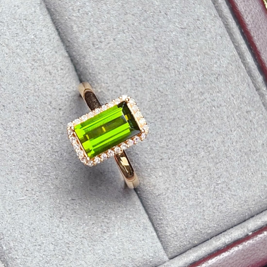 14k Gold 1.69 Ctw Natural Tourmaline & Diamond Ring - 8