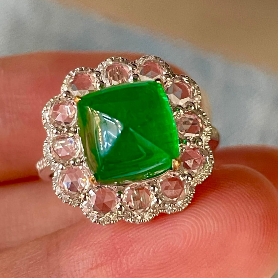 14k Gold 4.5 Ctw Natural Emerald & Diamond Ring - 2