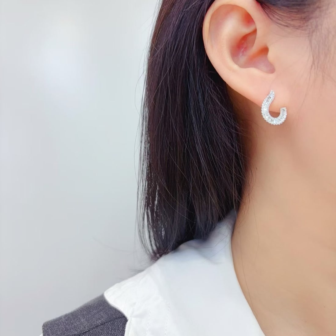 14k Gold 0.62 Ct Natural H Diamond Earrings - 5