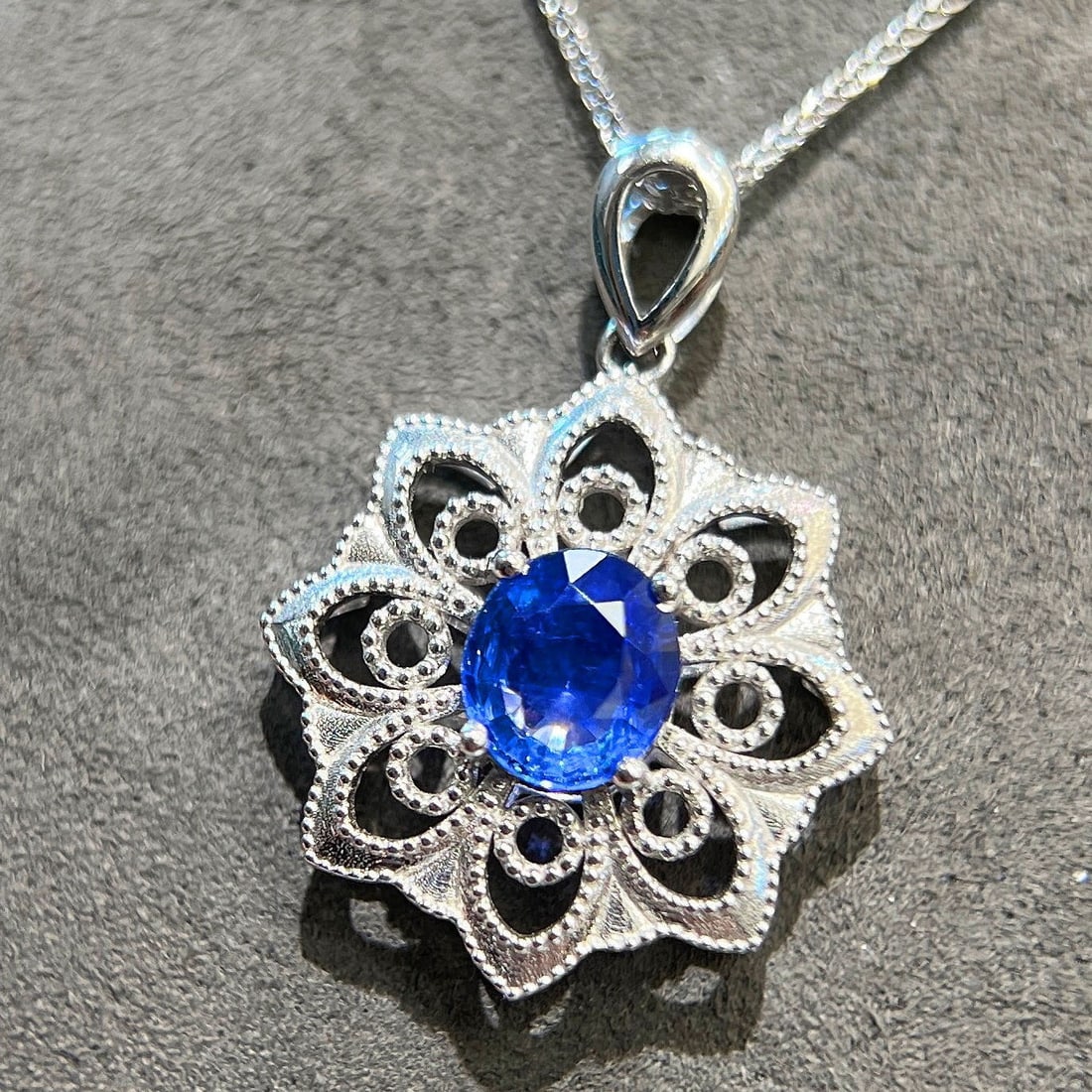 14k Gold 1.22 Ct Natural Sapphire Pendant( Without Chain ) - 3