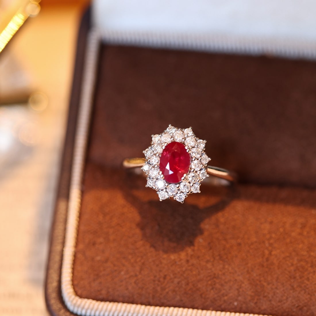 14k Gold 1.54 Ctw Vivid Red Natural Ruby & Diamond Ring - 3