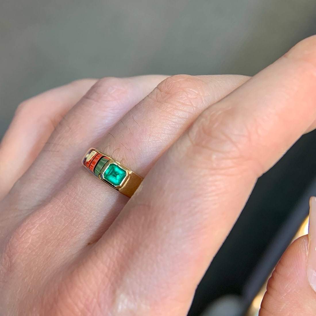 14k Gold 0.24 Ct Natural Emerald Ring - 3