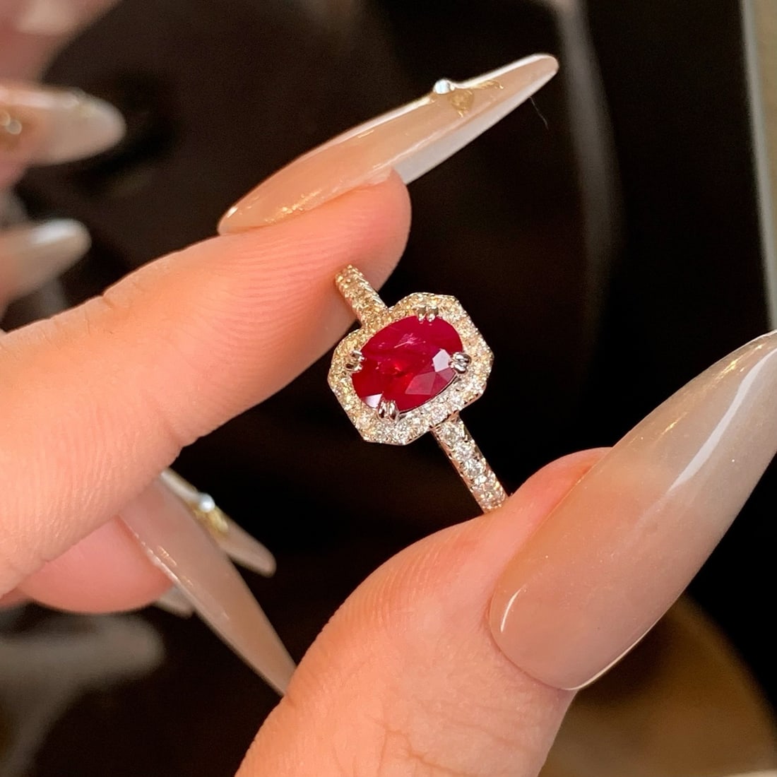 14k Gold 1.44 Ctw Vivid Red Natural Ruby & Diamond Ring - 7
