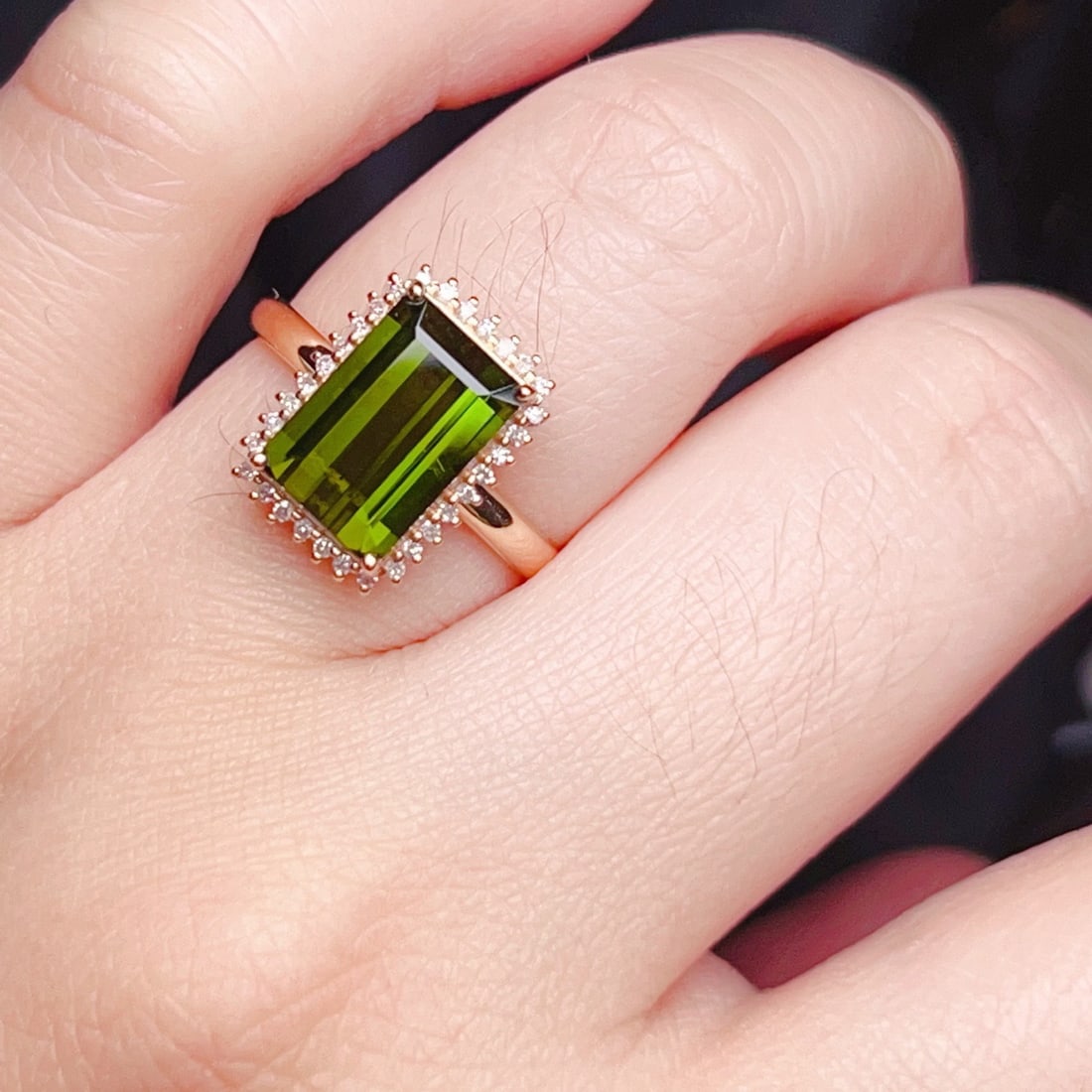 14k Gold 3.61 Ctw Natural Tourmaline & Diamond Ring - 7