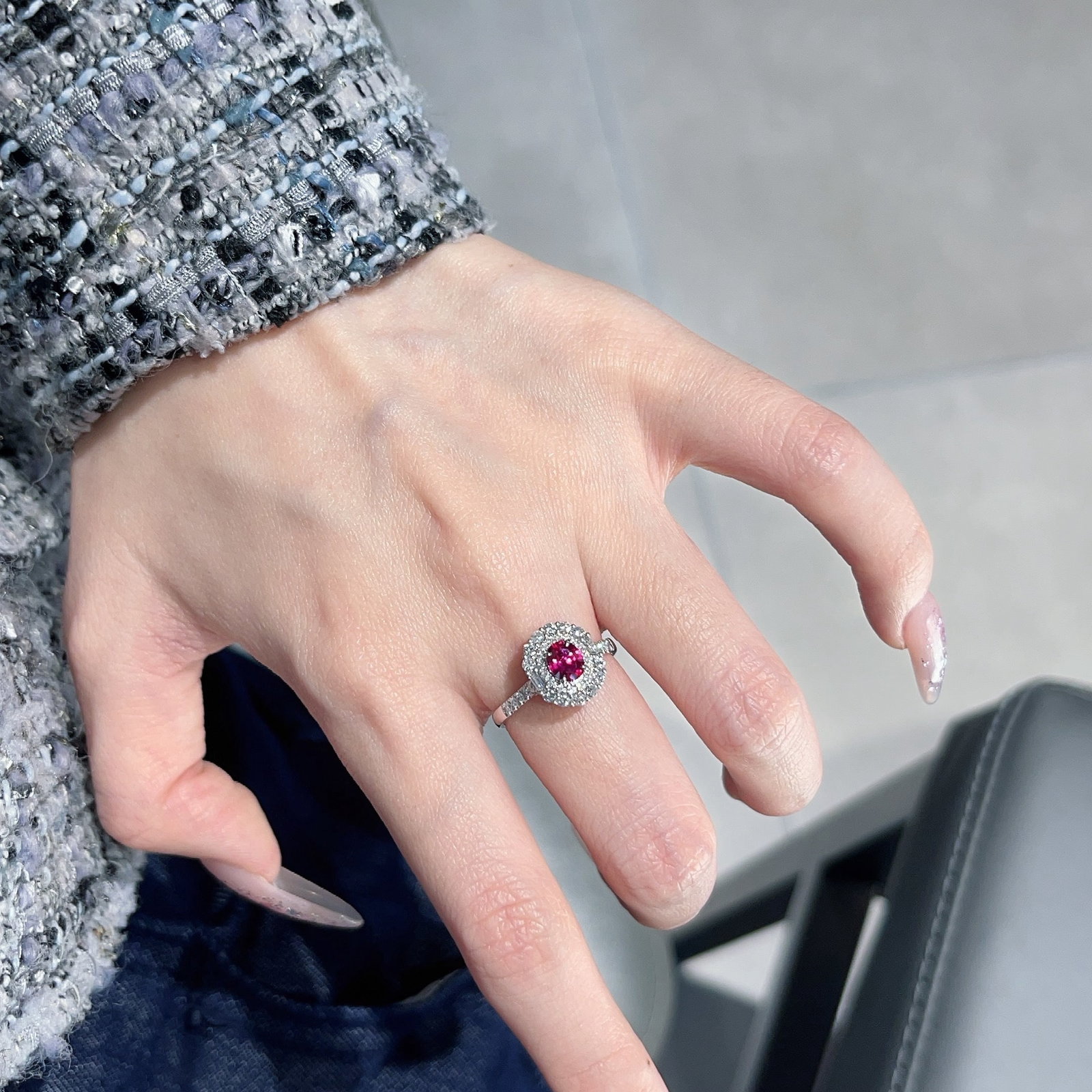 14k Gold 0.6 Ct Natural Ruby & Diamond Ring/pendant( Without Chain ) - 3