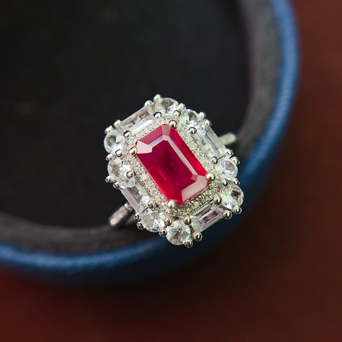 14k Gold 1.25 Ct Natural Ruby & Diamond & Sapphire Ring/pendant( Without Chain ): Ref:231124217 // gold content:14k gold // ring size:7. 25us // // main gemstone:ruby // shape:octagonal // carat weight:1. 25ct // color:red // treatment:natural // // adjacent gemstone 2 :