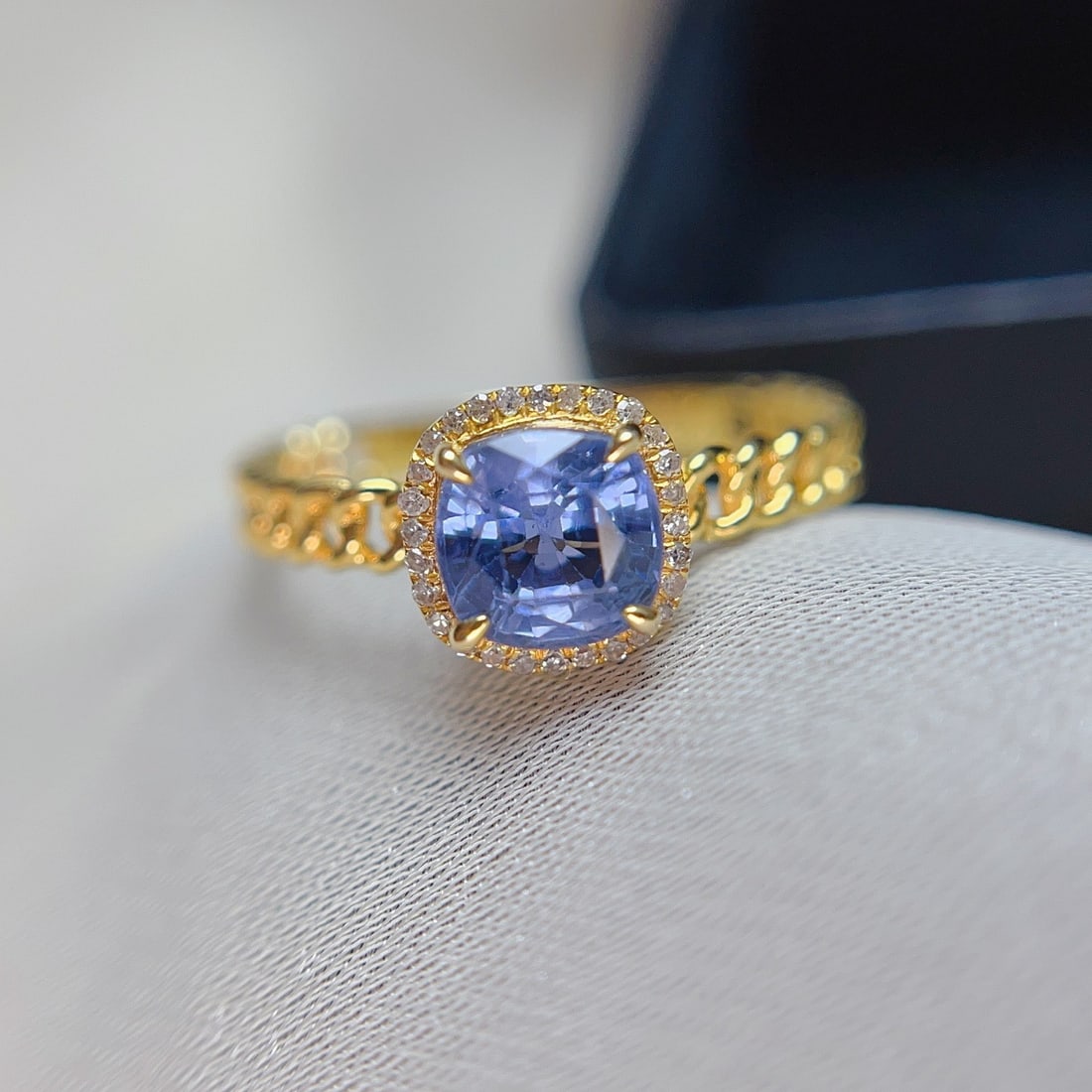 14k Gold 1.15 Ct Natural Sapphire & Diamond Ring (1 of 8)