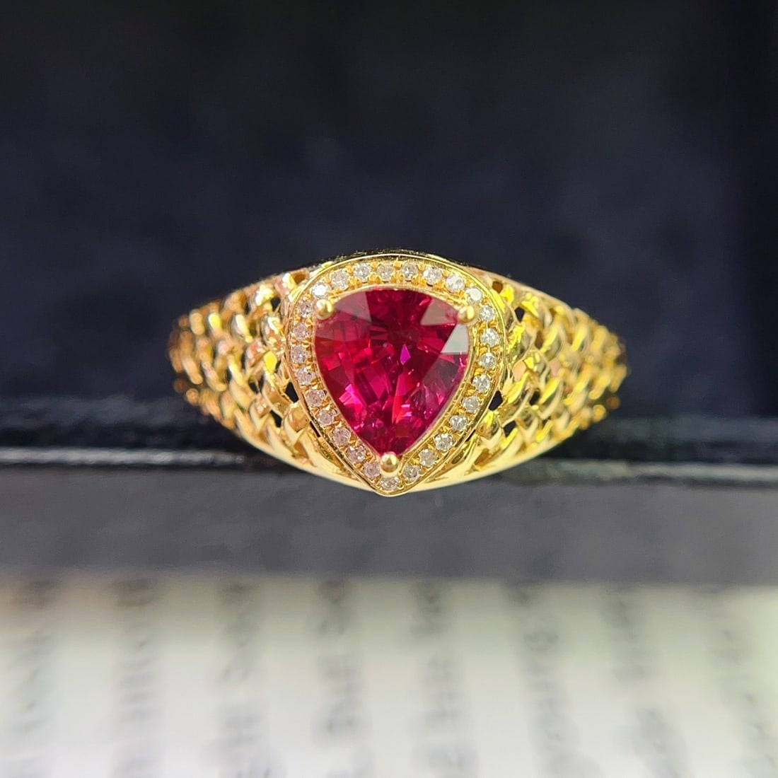 14k Gold 1.15 Ct Natural Ruby & Diamond Ring - 4