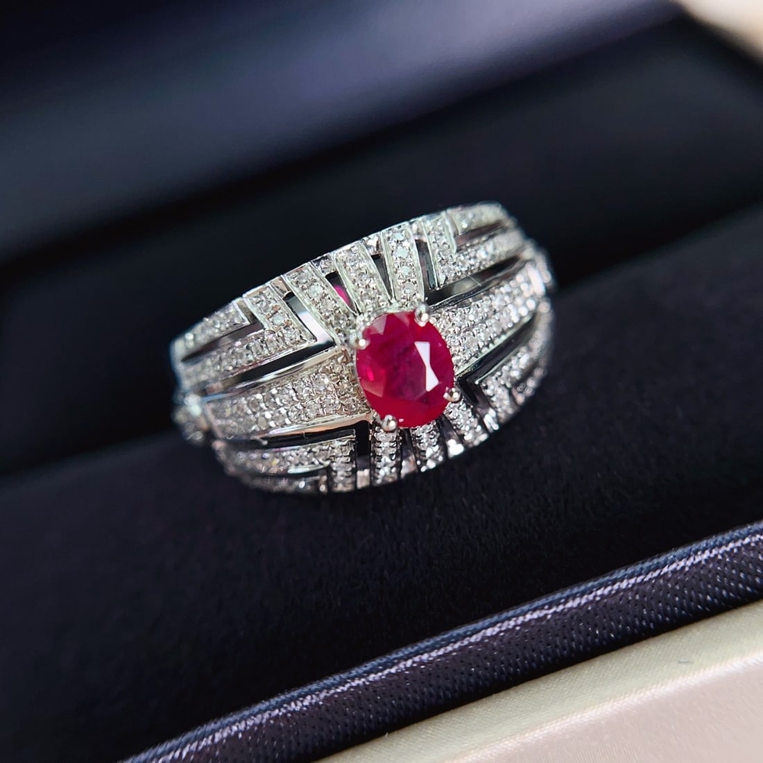 14k Gold 0.70 Ct Natural Ruby & Diamond Ring (1 of 7)