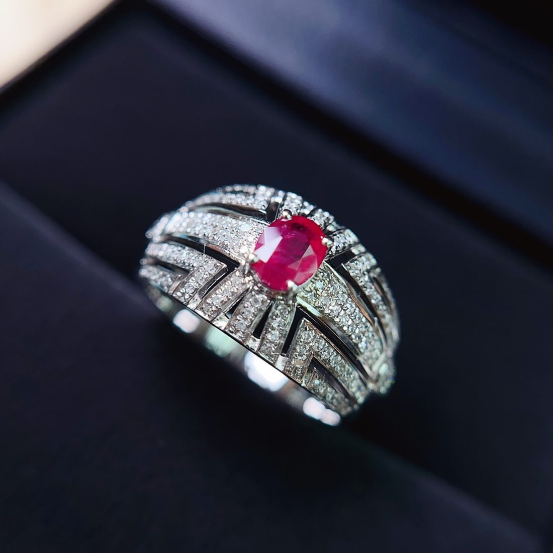 14k Gold 0.70 Ct Natural Ruby & Diamond Ring - 2