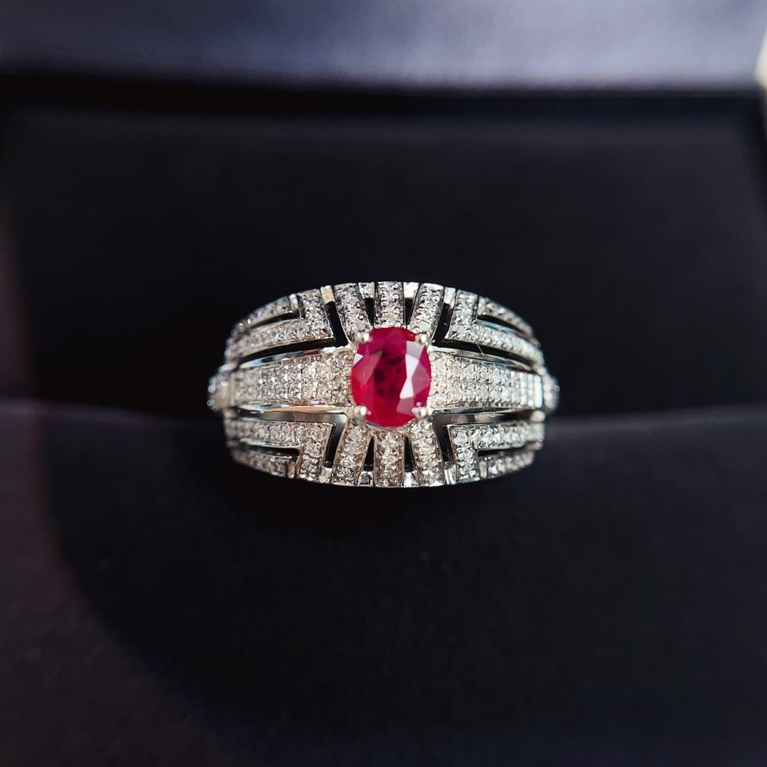 14k Gold 0.70 Ct Natural Ruby & Diamond Ring - 5