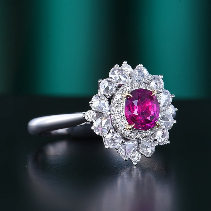 14k Gold 1.23 Ctw Natural Ruby & Diamond Ring - 3