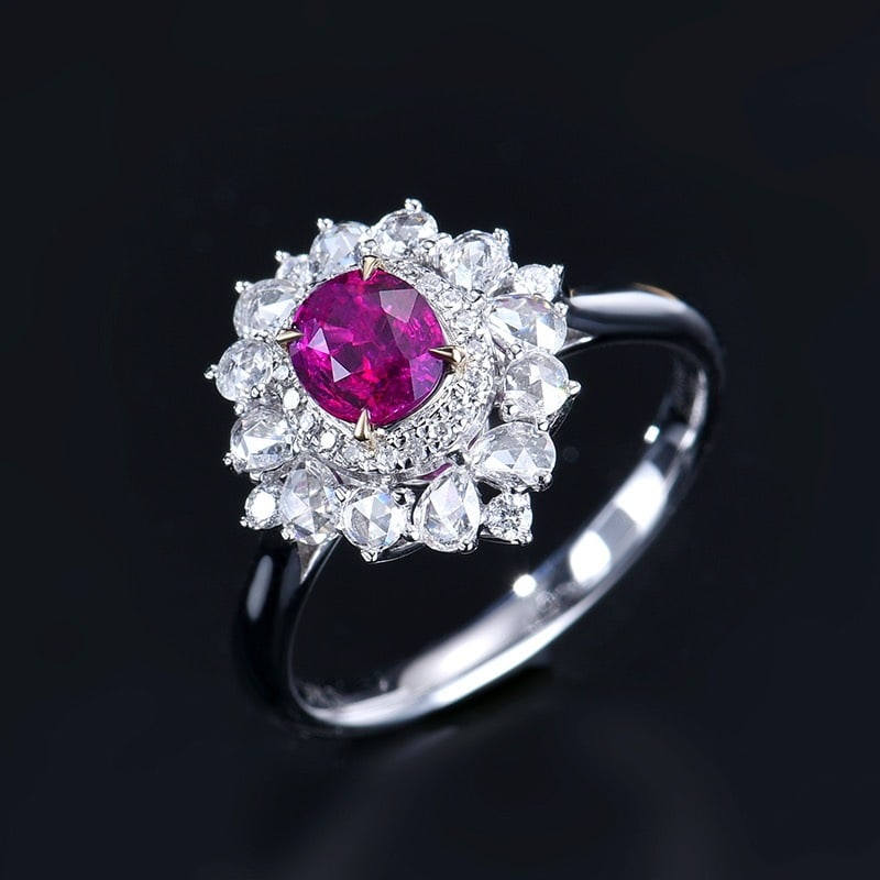 14k Gold 1.23 Ctw Natural Ruby & Diamond Ring - 4