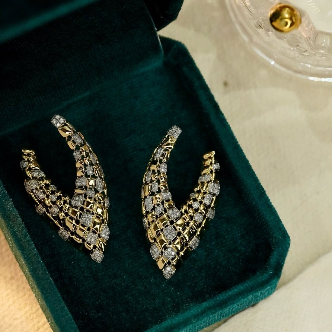 14k Gold 0.8 Ct Natural H Diamond Earrings - 3