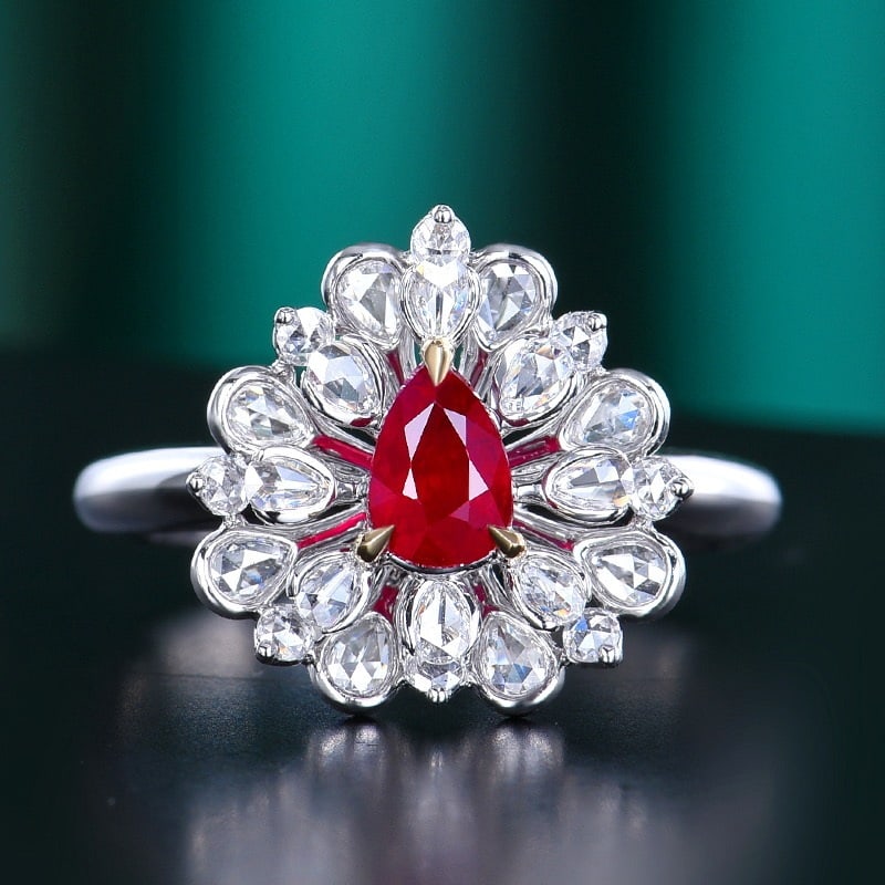 14k Gold 1.02 Ctw Vivid Red Natural Ruby & Diamond Ring (1 of 9)