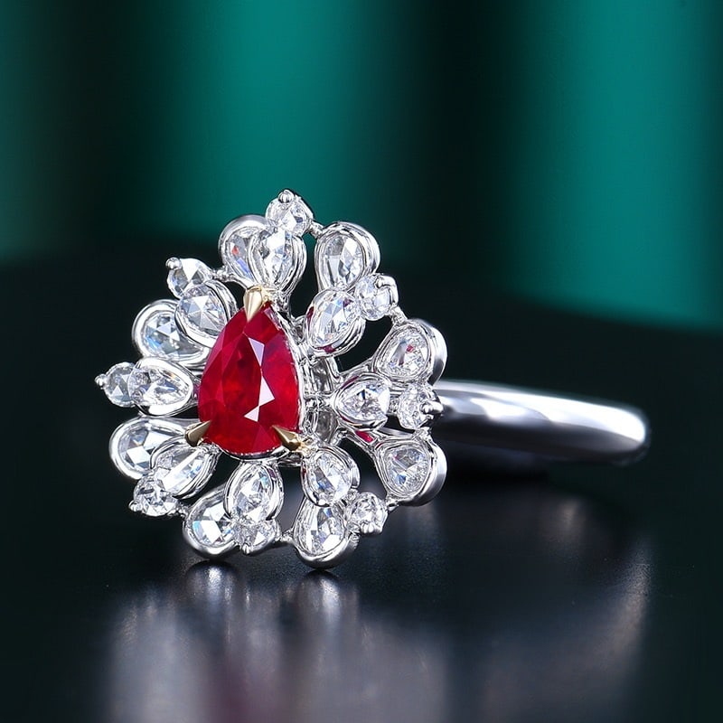 14k Gold 1.02 Ctw Vivid Red Natural Ruby & Diamond Ring - 2