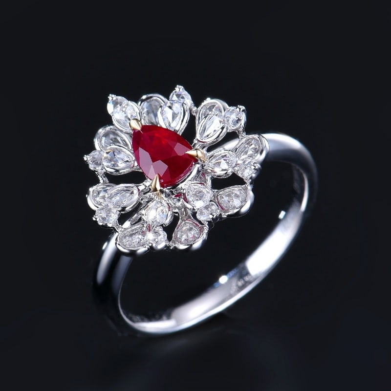 14k Gold 1.02 Ctw Vivid Red Natural Ruby & Diamond Ring - 4