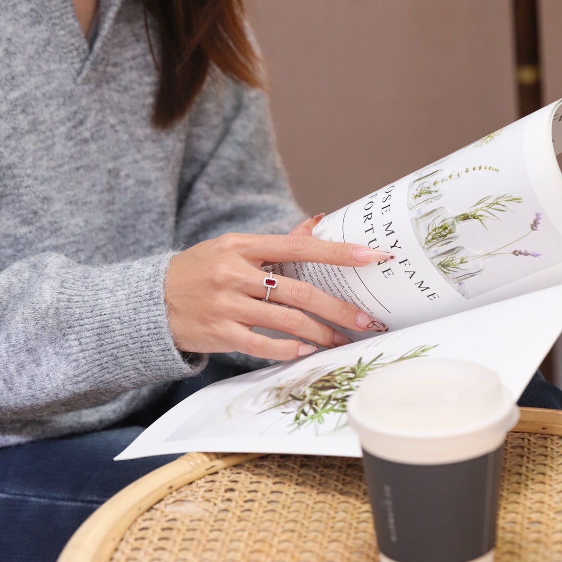 14k Gold 0.87 Ctw Natural Ruby & Diamond Ring - 2